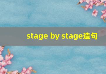 stage by stage造句